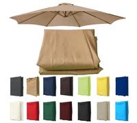 6 Arms/8 Arms Sun Umbrella Replacement Cloth, 200/270/300 CM Umbrella Replacement Canopy Cantilever Parasol Top Fabric Cover Sunshade Cloth - For Garden Patio Yard Beach Pool Market Table(Color:Khaki,