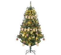 6' Artificial Prelit Christmas Trees Holiday Décor with Warm White LED Lights - HOMCOM | TJ Hughes Green