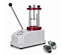 6 Atm Waterproof Watch Tester,Dual Case Pressure Testing Device | Air Leak Detector, Metal Build, Clear Cylinder, Bubble Check For Watchmaker Workshops, Silver/Red