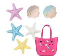 6 b-ogg bag Accessories, Starfish Shell b-ogg bag Accessory char-ms, simple mo-dern Summer Bag Decorations, Perforated Rubber Beach Bag Insert Accessories