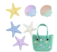 6 b-ogg bag Accessories, Starfish Shell b-ogg bag Accessory char-ms, simple mo-dern Summer Bag Decorations, Perforated Rubber Beach Bag Insert Accessories