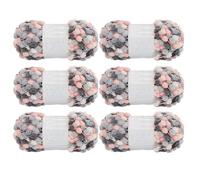 6 Balls Pomp-A-Doodle Yarn,100% Polyester Jelly Bean Small POM-POM Ball Yarn for Crochet Knitting Blanket Mat Pet Nest 600g (Cute Cat, L)