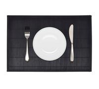 6 Bamboo Placemats 30 x 45 cm Black