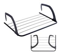6 Bar Over Radiator Airer Radiator Towel Rail Hanger Clothes Washing Drying Clothes Airer Rack Indoor Rack Clothing Rail Dryer Adjustable Foldable 6 Bar with Adjustable Arms Black (Pack of 3)