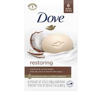 6 Bars in 1 Box DOVE Restoring Coconut Milk & Cocoa Butter Beauty Bar Soap 106g |Jasmine Petals Scent |Softer, Smoother & More Radiant-Looking Skin