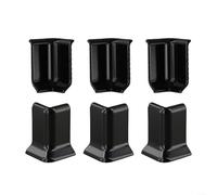 6 Baseboard Corner Blocks for 5 4 cm Height Baseboards, Designed for Wall Base Trim with Inside and Outside Corner Pieces (S Black)