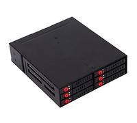 6 Bay 2.5" SATA HDD & SSD Drive Enclosure, Portable Safe Heat Dissipation Hard Disk Case, 6Gbps Hard Drive Enclosure, Backplane Cage for 5.25" Bay