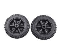 6" BBQ Grill Wheels Replacement Parts 2 Pack, Heavy Duty Plastic 152mm Diameter, Heat Resistant Wear Resistant, Easy Install, Compatible with Gas Grills and Other Brand(Black)