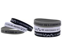 6 Bible Quotes Silicone Bracelets He ascended He's coming back Faith Cross Wristbands Outdoor Stretch Bracelets