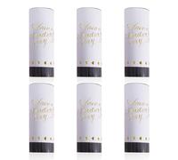 6 Biodegradable White Confetti Salute Cannons - Wedding, Graduation & New Year