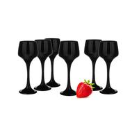 6 Black Liqueur Glasses 75 ml Schnapps Aperitif Shot Glasses, Obstlerglas Set