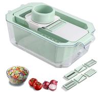 6 Blade Vegetable Chopper, 9-in-1 Mandoline Slicer, Food Chopper with Container, 5 Quarts Filter Storage Basket, Onion Rings, Fruit Slicer, Kitchen Gadgets & Accessories (1 Set)