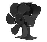 6 Blades Heat Powered Stove Fan Efficient Self Starting Wood Burning Fire Fan Black 152mm Diameter for Off Grid Users or Fuel Efficiency Improvements