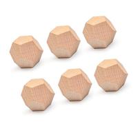 6 Blanks Wooden Dodecahedrons for Decoration Math Learning and Game Design Natural Wood Empty Die
