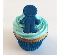 6 Blue Sugar Space Explorer Cake Toppers- Edible, Unique and Made with Love in The UK!
