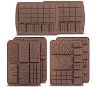 6 Boards (42 pcs) Break-Apart Chocolate Mold, VEINARDYL Silicone Waffle Molds Protein and Energy Bar Molds for Fondant Candy Wax Melt