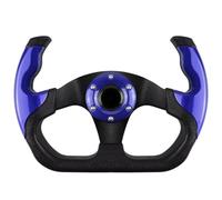 6-Bolt Racing Steering Wheel Blue Leather Aluminium Universal | 6-bolt mounting, Aluminium alloy frame, Synthetic leather wrap, Universal fit, Horn button included