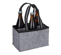 6 bottle felt carrier drinks tote picnic beer wine bag organiser holder