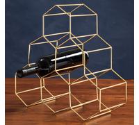 6 Bottle Gold Finish Wine Rack | Vertex