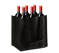 6 Bottle Wine Tote, Foldable Carrier Bag for Wine Transport with Reinforced Handles, Non-Woven Fabric Holder for Picnics, Trips, Parties and Storage Convenience