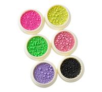 6 Bottles Art Beads Art Steel Ball Metal Caviar Nail Polish Decorative Beads Ball Design Art Beads