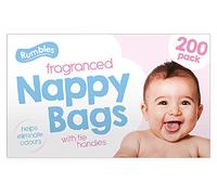 6 Boxes x 200 (1200) Baby Fragranced Scented Nappy Bags with TIE Handles Disposable Sacks