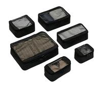 6 Breathable Travel Storage Bags for Shoes, Black | 6 Pack Foldable Clothes Packing Cubes Built From Strong Oxford Fabric for Neat Travel and Easy Packing
