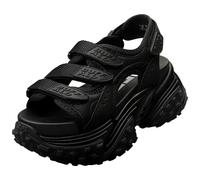 (6) Buffalo Cerbo Track Vegan Womens Walking Sandals in Black