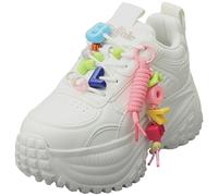 (6) Buffalo Turbo Fun Vegan Womens Platform Boots in White Multicolour