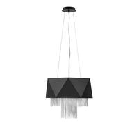 6 Bulb Ceiling Pendant Light Fitting Satin Black Silver LED E27 60W Bulb