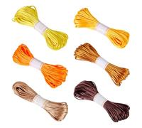 6 Bundles 6 Colors Polyester Embroidery Floss, Cross Stitch Threads, Mixed Color, 3mm, 20m/Bundle, 1 Bundle/Color
