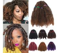 6 Bundles/Pack Curly Crochet Hair Bulk Braiding Hair 11 inch 240g Kinky Crochet Afro Kinky Twists Crochet Hair Extensions Hair Extensions Black mix Light Auburn