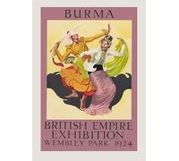 #6 Burma - British Empire Exhibition Wembley Park 1924 - Vintage Travel Poster - A4 A3 A2 - Quality Prints … (Unframed, A4)