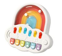 6 Button Piano Play Toy, Rainbow Rolling Course, Electronic Sound Response, Indoor Home Activity Station, Family Music Time for New Players Piano Toy Rolling Ball Track Note Buttons Rainbow Sound Home