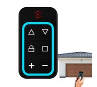 6 Button Remote Control - Universal Transmitter For Garage Gates, 30-50M Operating Range, Rolling Code Programming, Compact Handheld Keypad, Charging | Home Apartment Security Entry Syste