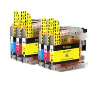Go Inks 2 C/M/Y Sets of 3 Ink Cartridges to replace Brother LC125XL C/M/Y Compatible/non-OEM for Brother DCP and MFC Printers (6 Inks)