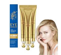 6% Caffeine Eye Cream with Hyaluronic Acid & Peptides - Under Eye Cream for Dark Circles & Puffiness Appearance, Retinol Eye Serum for Fine Lines Support, 360° Massage Ball Depuffing Care (3 PCS)