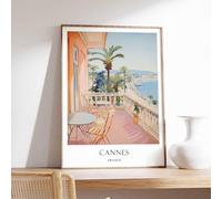 6 Cannes Poster France Poster Riviera Poster French Poster European Poster European Travel Prin Poster A5 - Wall Art Home Decor Movie Poster Canvas Film Cinema Retro Vintage Cult Classic Nostargic Sa