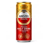 6 CANS OF AMSTEL MALTA No Alcoholic Malt Drink 330ml Cans - Premium African Beverage, Rich in Vitamins, Smooth & Refreshing Taste, No Added Alcohol
