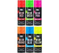 6 Cans Of Fluorescent Neon Spray Can Paint 200ML Graffiti (Banksey) N0 CFCs