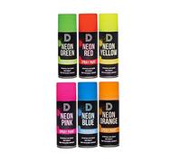 6 Cans Of Fluorescent Neon Spray Can Paint 200ML Graffiti Bring For All Purpose
