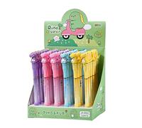 6-Cartoon Dinosaur Luminous Gel Pen Cute Decompression Personalized Stationery-Carbon Black