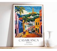 6 Casablanca Print Casablanca Travel Poster Middle East Travel Print Islamic Decor Gift for Musl Poster A5 - Wall Art Home Decor Movie Poster Canvas Film Cinema Retro Vintage Cult Classic Nostargic S