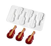 6 Cavities Violin Food Grade Silicone Puddings Chocolate Mousses Cake Decorating Tool Kitchen Baking Supplies Cold Resistant Silicone