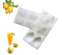 6 Cavity 3D Lemon Shape Fruit Silicone Shape Brownies Cake,Lemon Shape Cake Moulds Pastry Candy Candle Non Stick Easy Release Lemon Silicone Mold for DIY Pastry Desserts-A