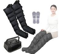 6 Cavity Air Compression Body Massager Machine, Recovery Boots Machine, Electric Lymphatic Drainage Pressure Leg Massage for Pain and Circulation Swollen Legs, Muscle Relief Fast Recovery (Black