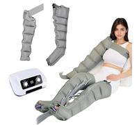 6 Cavity Air Compression Leg Massager Machine, Pressotherapy Boots for Lymphedema Circulation Relax Pain Relief, Professional Full Body Waist Arm Leg Relax Instrument (Grey 1 arm + 1 Leg)