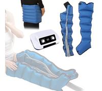 6 Cavity Air Compression Leg Massager Machine, Pressotherapy Boots for Lymphedema Circulation Relax Pain Relief, Professional Full Body Waist Arm Leg Relax Instrument (Blue 1 arm + 1 Leg + Waist)