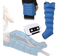 6 Cavity Air Compression Leg Massager Machine, Pressotherapy Boots for Lymphedema Circulation Relax Pain Relief, Professional Full Body Waist Arm Leg Relax Instrument (Blue 1 Leg + Waist)