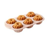 6 Cavity Dishwasher Safe Non-Stick Baking Moulds - Reusable Silicone Cake Moulds - For Cake Cupcake Muffin Chocolate Jelly Dessert